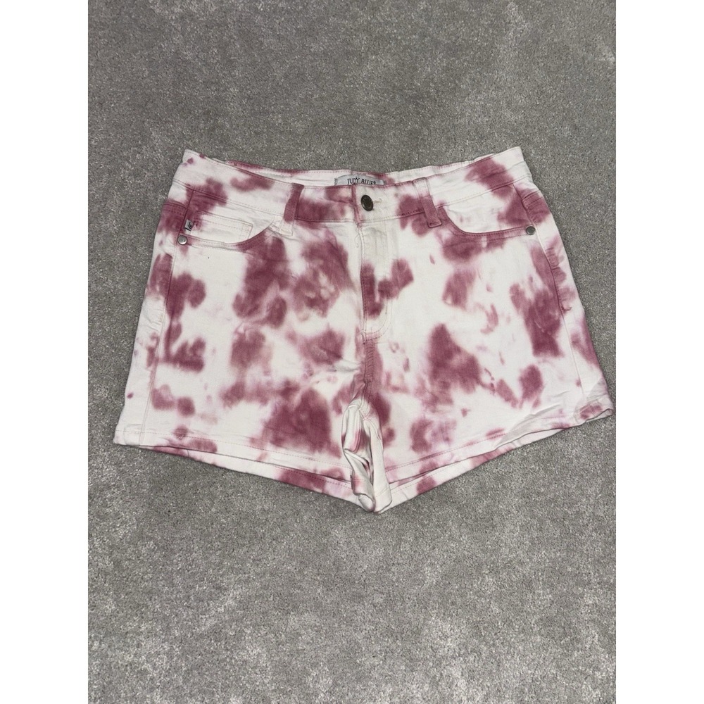 Judy Blue White and Pink Tie-Dye Jean Shorts